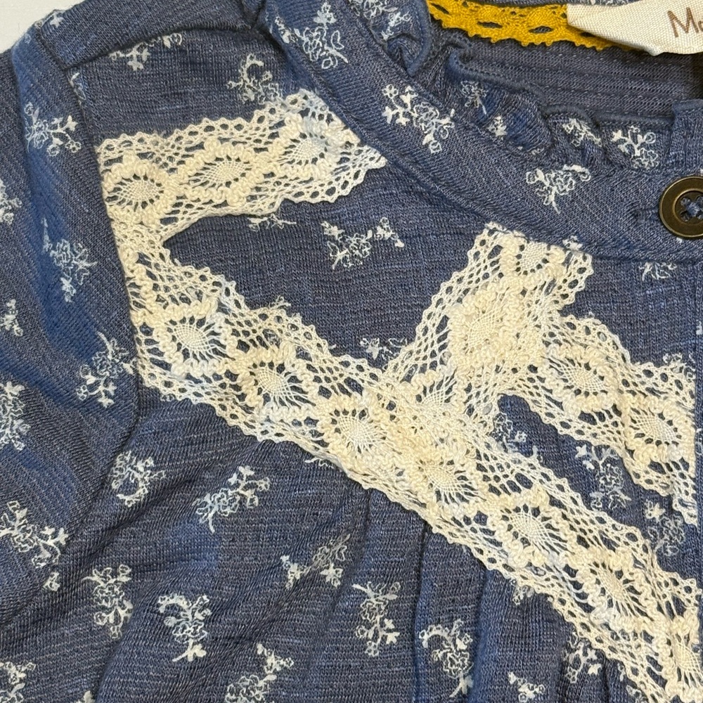 Matilda Jane Jemma Top, Navy Floral Button Down Shirt, NWT - Picture 3 of 5